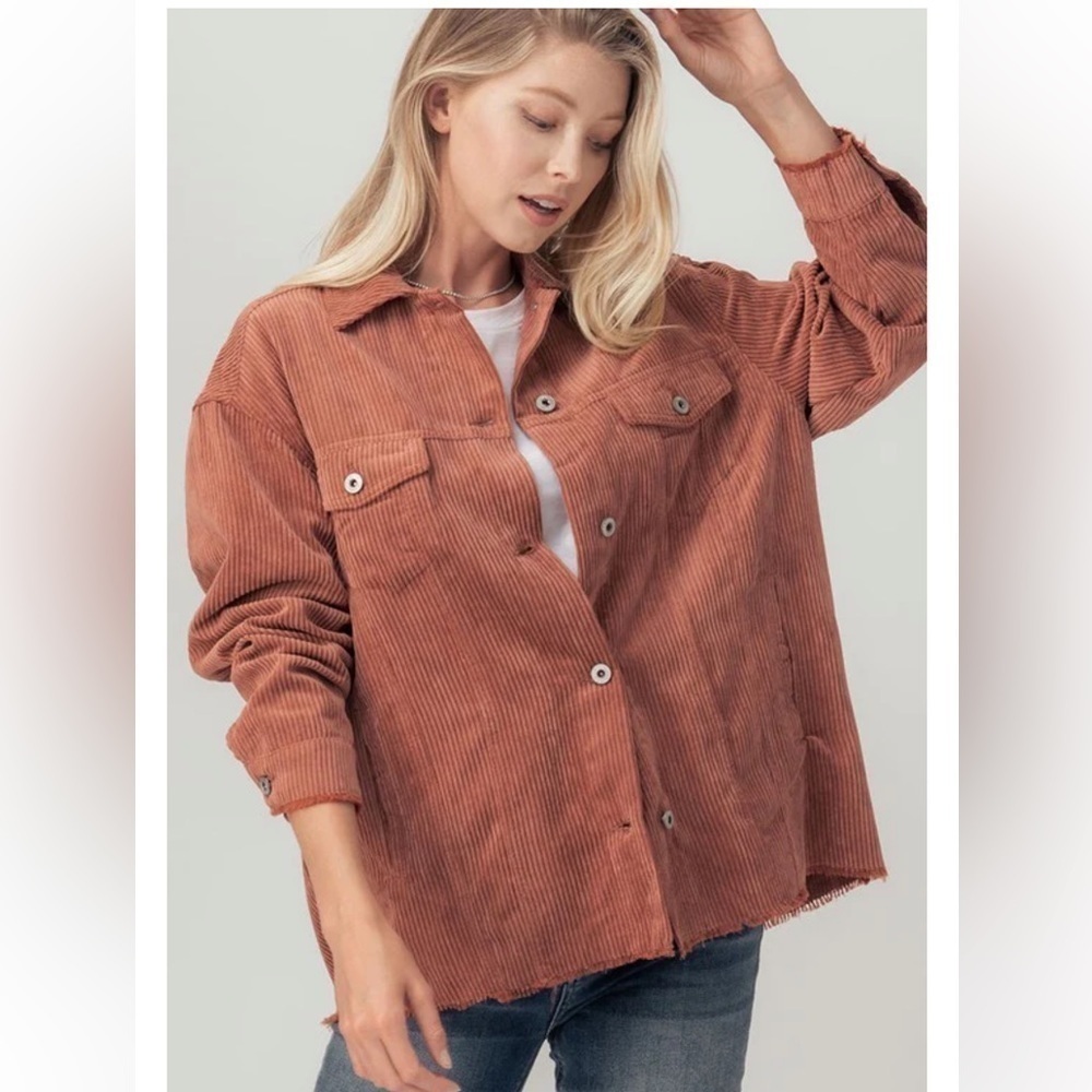 Zara Corduroy Boxy Schacket Size Small